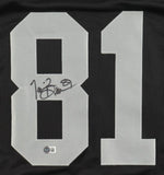 Tim Brown Oakland Signed Black Football Jersey 2 BAS