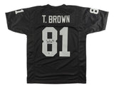 Tim Brown Oakland Signed Black Football Jersey 2 BAS
