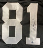 Tim Brown Oakland Signed Black Football Jersey BAS