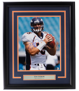 Tim Tebow Signed Framed 11x14 Denver Broncos Football Photo BAS Sports Integrity