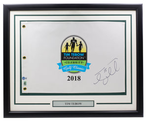 Tim Tebow Signed Framed Tebow Foundation Golf Classic Golf Flag BAS 488 Sports Integrity