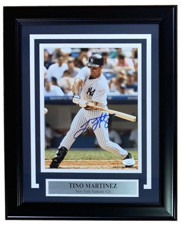 Tino Martinez Signed Framed 8x10 New York Yankees Photo JSA
