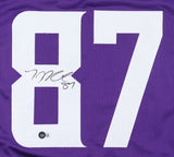 TJ Hockenson Minnesota Signed Purple Football Jersey BAS