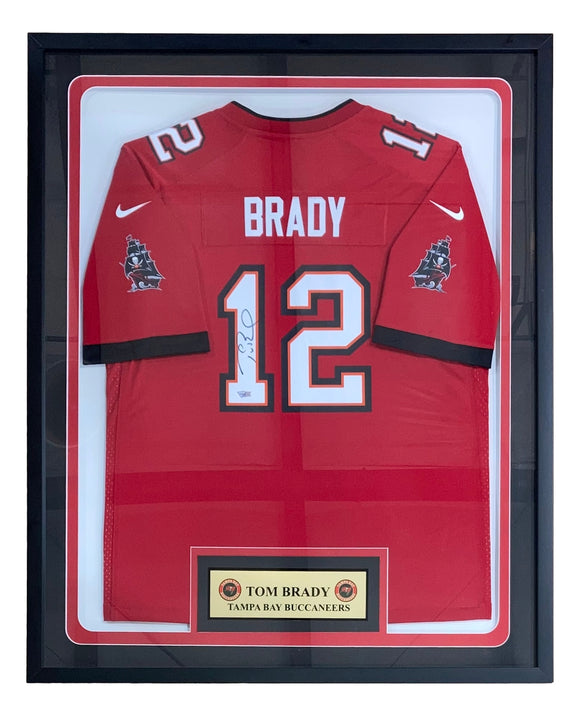 Tom Brady Signed Framed Tampa Bay Buccaneers Nike Game Replica Jersey Fanatics Sports Integrity