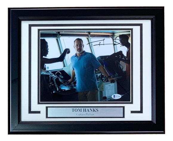 Tom Hanks Signed Framed 8x10 Captain Phillips Photo BAS