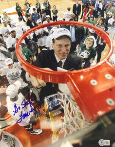Coach Tom Izzo Signed 11x14 Michigam State Photo Go State Inscribed BAS