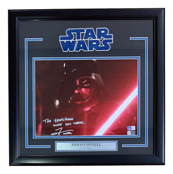Tom O'Connell Signed Framed 11x14 Star Wars Darth Vader Photo The Years Insc BAS