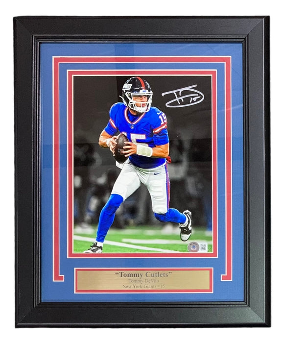 Tommy Devito Signed Framed 8x10 New York Giants Alternate Jersey Photo BAS ITP Sports Integrity