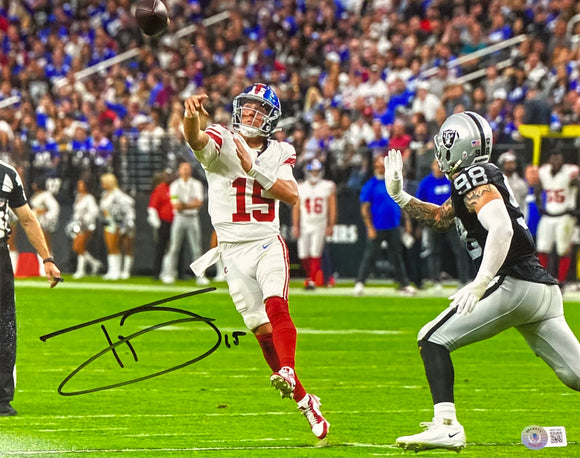 Tommy Devito Signed 11x14 New York Giants vs Raiders Photo BAS ITP Sports Integrity