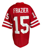 Tommy Frazier Nebraska Signed Red Football Jersey 1994-95 Natl Champs SI