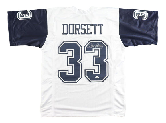 Tony Dorsett Dallas Signed Alternate White Football Jersey JSA QR Hologram