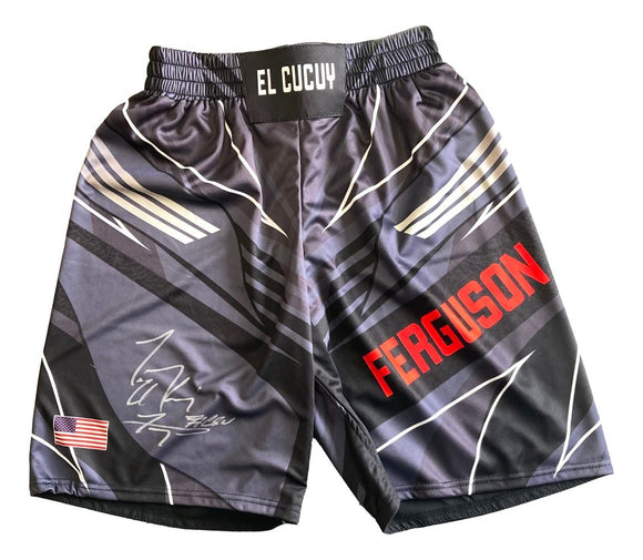 Tony Ferguson Signed Custom Black MMA Fight Trunks El Cucuy #CSO Inscribed BAS