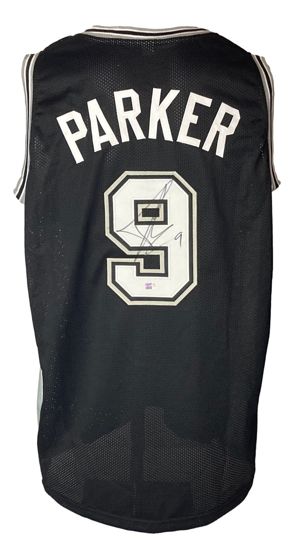 Tony Parker San Antonio Signed Black Basketball Jersey Steiner CX Sports Integrity