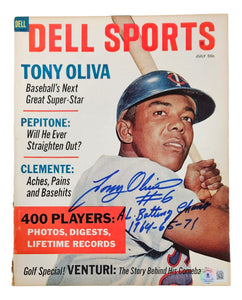 Tony Oliva Minnesota Twins Signed 1966 Dell Sports Magazine AL Batting Champ BAS