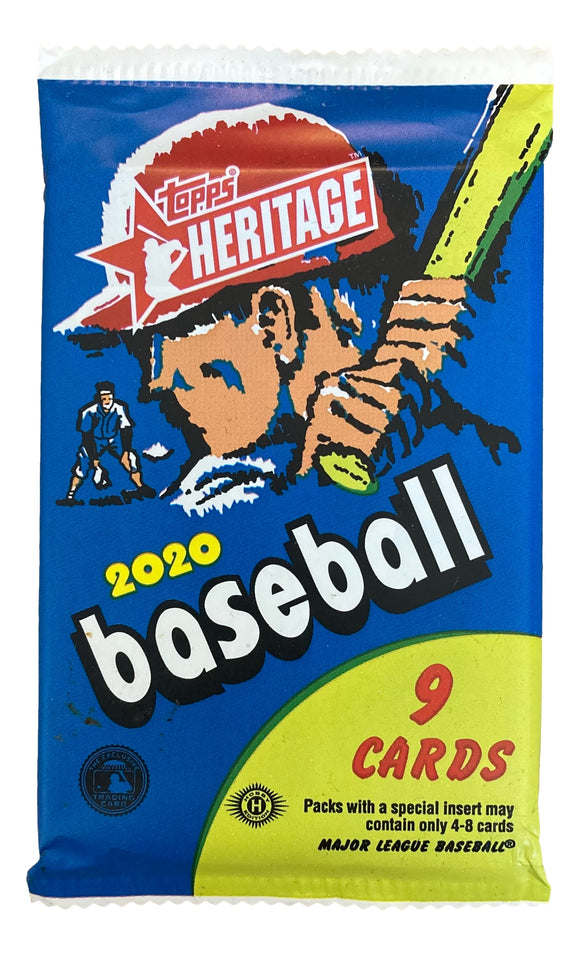 2020 Topps Heritage MLB Baseball 9 Card Pack