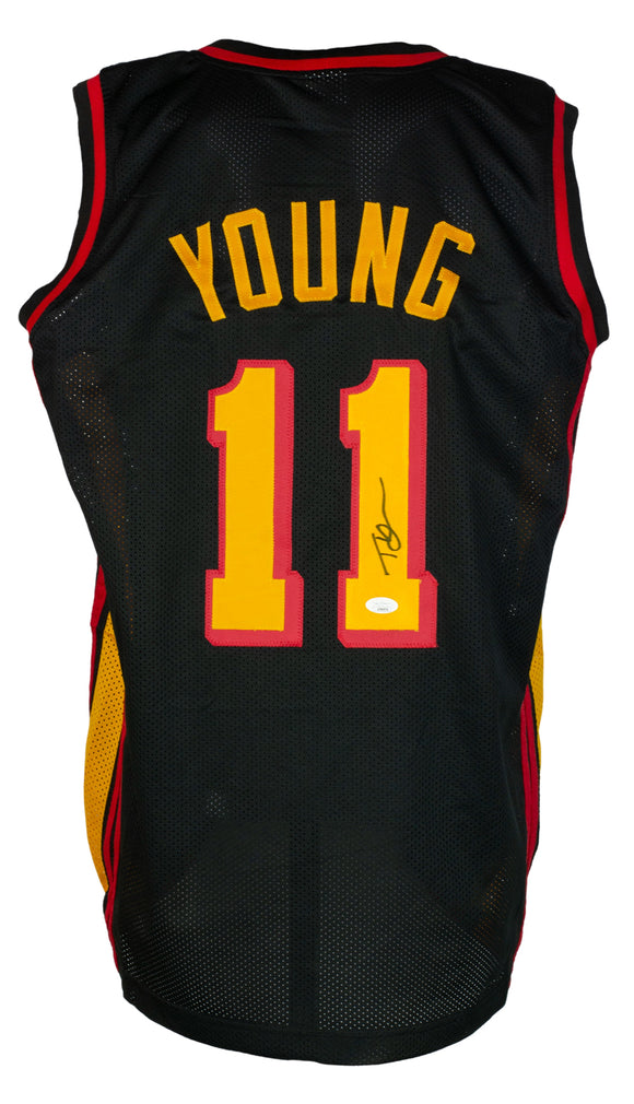 Trae Young Atlanta Signed Custom Black Basketball Jersey JSA