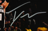 Trae Young Signed Framed Atlanta Hawks 16x20 Basketball Jumper Photo Panini Sports Integrity