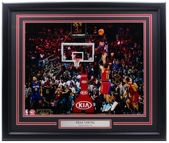 Trae Young Signed Framed Atlanta Hawks 16x20 Basketball 3 Ball Photo LE Panini Sports Integrity