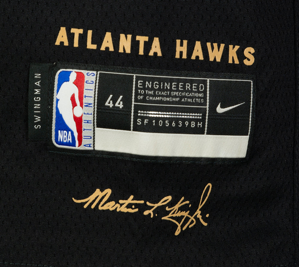 Trae Young Autographed Atlanta Black Swingman Basketball Jersey - BAS