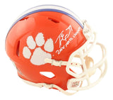 Travis Etienne Signed Clemson Tigers Mini Speed Helmet 2018 Natl Champs BAS