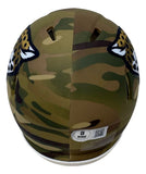 Travis Etienne Signed Jacksonville Jaguars Camo Mini Speed Helmet BAS
