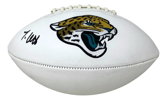Travis Hunter Signed Jacksonville Jaguars Logo Football BAS