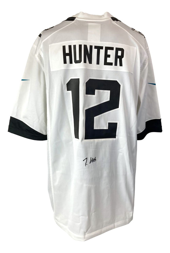 Travis Hunter Signed Jacksonville Jaguars White Nike Game Replica Jersey BAS