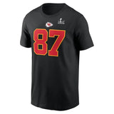 Travis Kelce Kansas City Chiefs Nike Super Bowl LIX Name & Number Tee Size Large