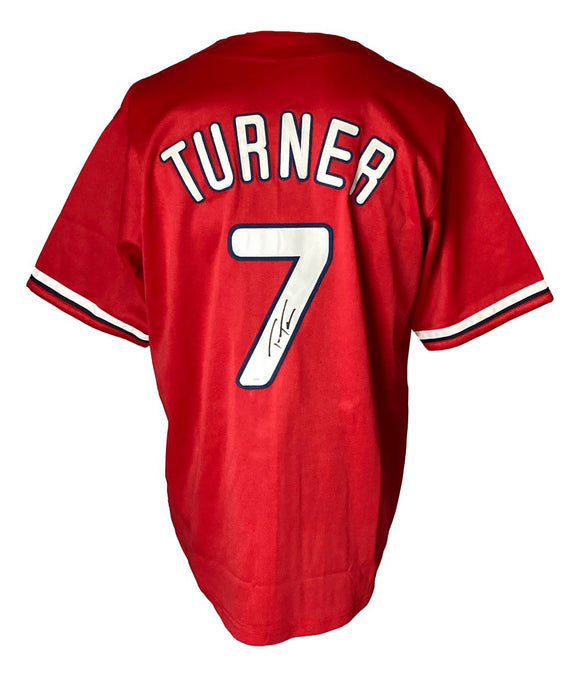 Trea Turner Philadelphia Signed Red Baseball Jersey JSA