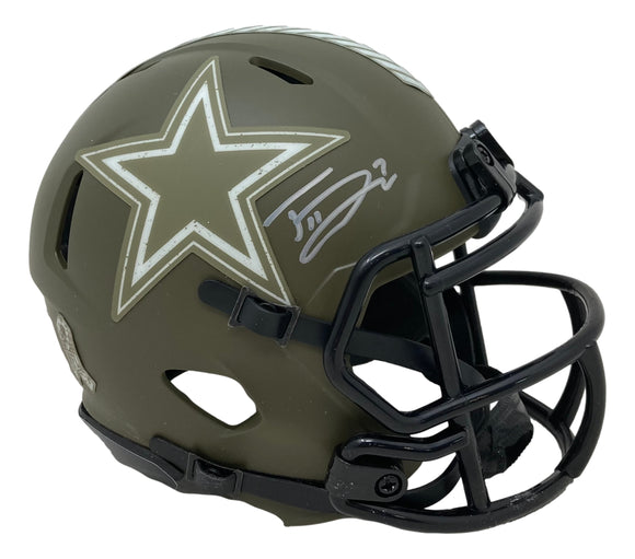 Trevon Diggs Signed Cowboys Salute To Service Mini Speed Helmet PSA Hologram