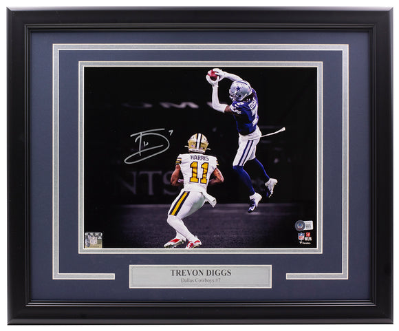 Trevon Diggs Signed Framed Dallas Cowboys 11x14 Spotlight Photo BAS