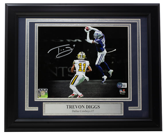 Trevon Diggs Signed Framed Dallas Cowboys 8x10 Spotlight Photo BAS ITP