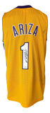 Trevor Ariza Los Angeles Signed Yellow #1 Basketball Jersey UDA Hologram