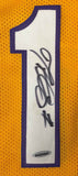 Trevor Ariza Los Angeles Signed Yellow #1 Basketball Jersey UDA Hologram