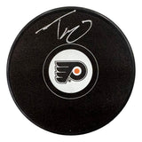 Trevor Zegras Signed Philadelphia Flyers Logo Puck Fanatics