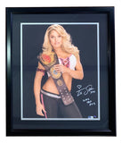 Trish Stratus Signed Framed 16x20 WWE Canvas WWE HOF 2013 Inscribed BAS Sports Integrity