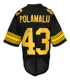 Troy Polamalu Signed Custom Black/Yellow Pro-Style Football Jersey BAS ITP