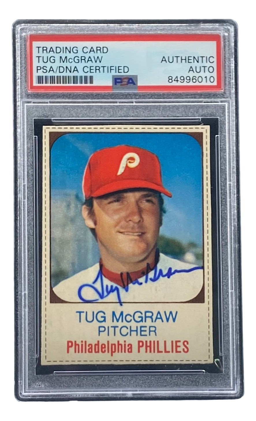 Tug McGraw autographed baseball card (Philadelphia Phillies
