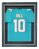 Tyreek Hill Miami Signed Framed Custom Teal Football Jersey BAS ITP
