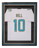 Tyreek Hill Miami Signed Framed Custom White Football Jersey BAS ITP Sports Integrity