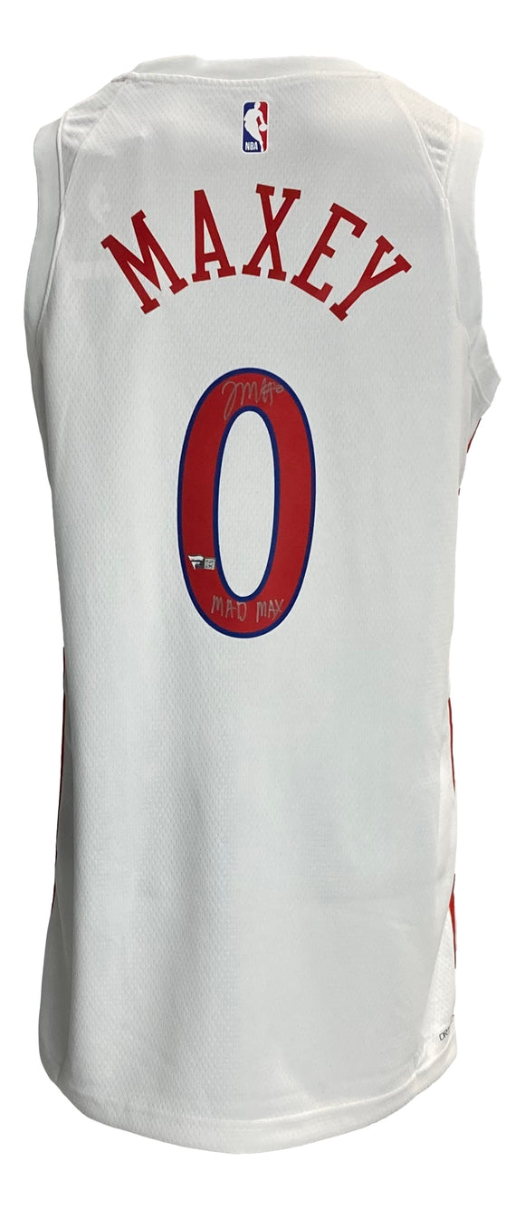 Tyrese Maxey Signed 76ers White Nike Swingman Jersey Mad Max Insc Fanatics Sports Integrity