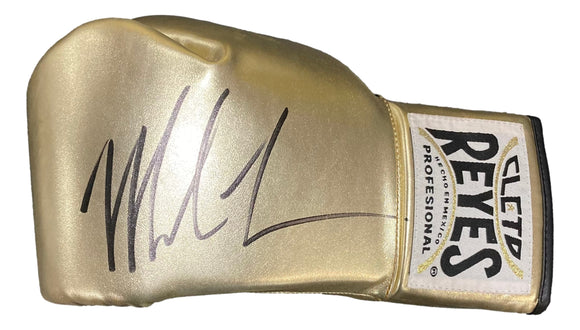 Mike Tyson Signed Left Hand Gold Cleto Reyes Boxing Glove JSA ITP Sports Integrity