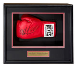 Mike Tyson Evander Holyfield Signed Framed Left Hand Red Cleto Reyes Glove JSA