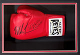 Mike Tyson Evander Holyfield Signed Framed Left Hand Red Cleto Reyes Glove JSA