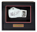 Mike Tyson Evander Holyfield Signed Framed Left Hand White Cleto Reyes Glove JSA