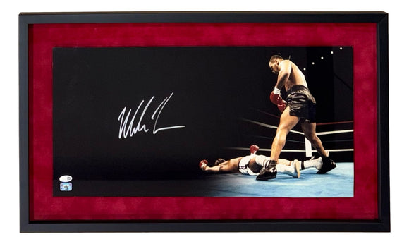 Mike Tyson Signed Framed 12x24 Boxing Panoramic Photo JSA QR Hologram