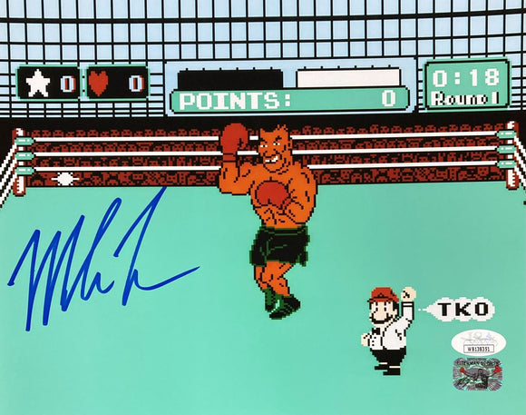 Mike Tyson Signed 8x10 Boxing Punch Out Photo JSA ITP