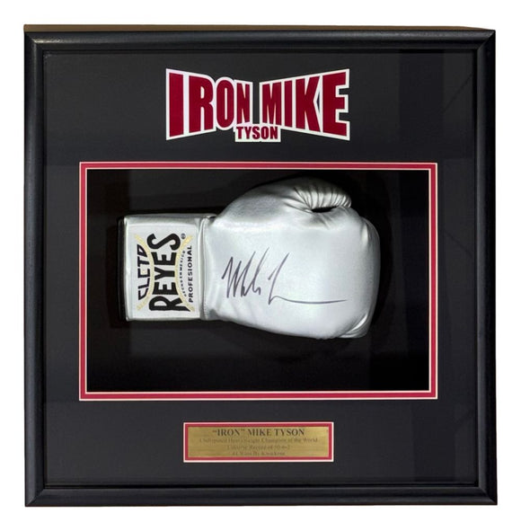 Mike Tyson Signed Silver Right Hand Cleto Reyes Boxing Glove Shadowbox JSA Holo