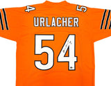 Brian Urlacher Chicago Signed Orange Football Jersey HOF 18 Inscribed BAS