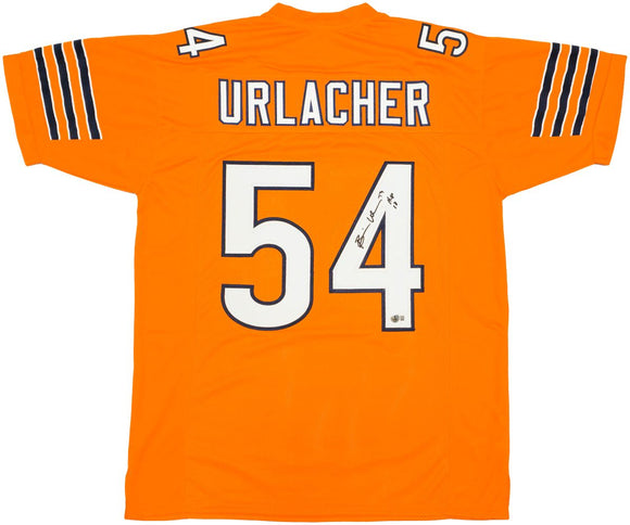 Brian Urlacher Chicago Signed Orange Football Jersey HOF 18 Inscribed BAS
